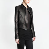 The Grace leather jacket by the namesake designer Rosa Halpern.