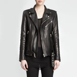 The Yoko leather jacket by the namesake designer Rosa Halpern.