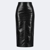 Embossed Croc Midi Skirt