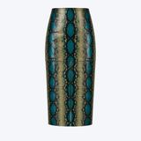 Embossed Snake Midi Skirt
