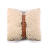 Belted Atrium Shearling Pillow