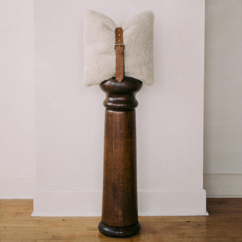 Belted Atrium Shearling Pillow