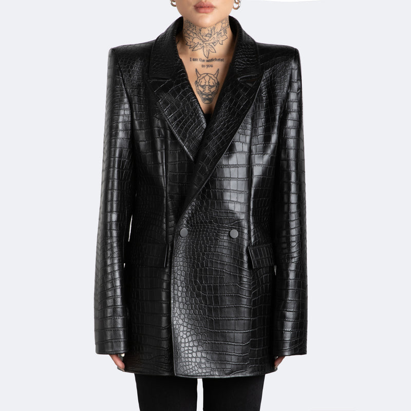 The Kamala Blazer - Croc Embossed