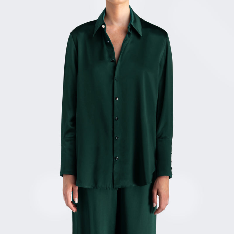 Studio Essential - Long Sleeve Blouse - Emerald