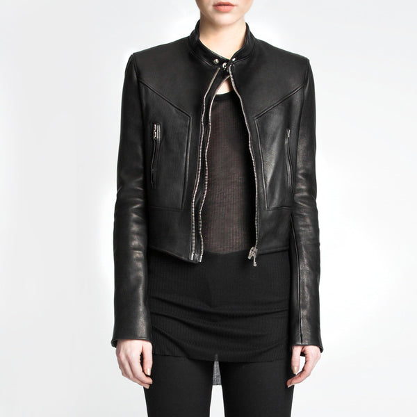 The Grace leather jacket by the namesake designer Rosa Halpern.