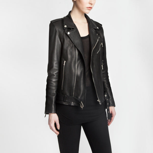 The Yoko leather jacket by the namesake designer Rosa Halpern.