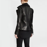 The Yoko leather jacket with Merino Sheepskin by the namesake designer Rosa Halpern.