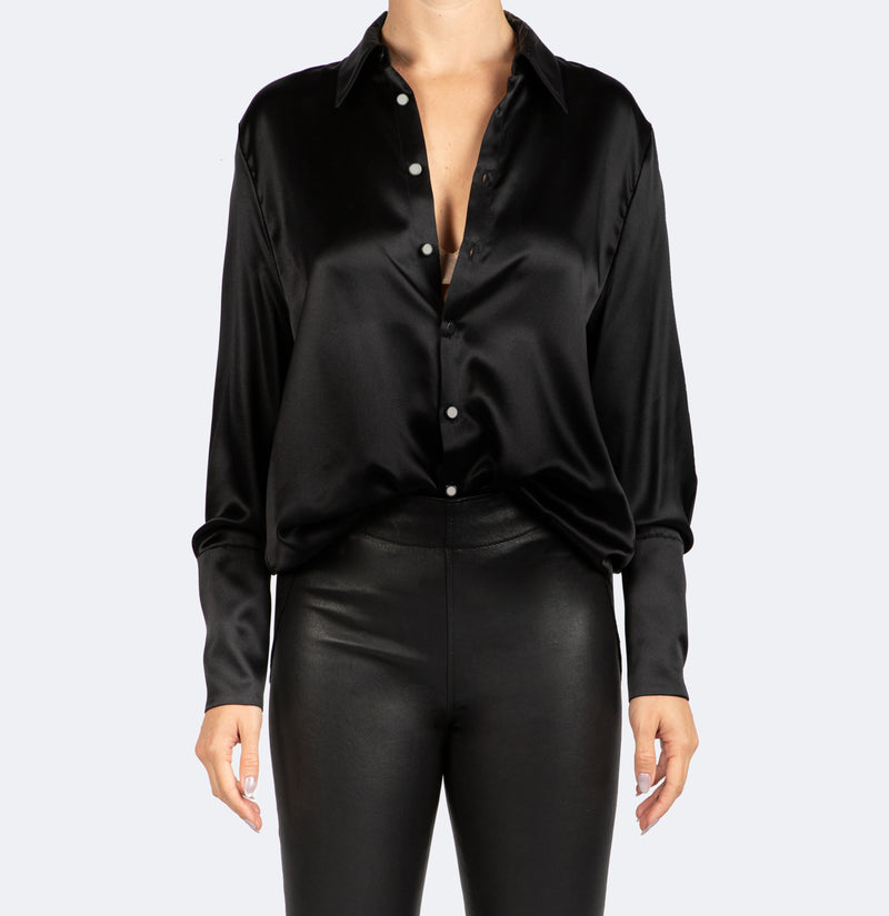 Studio Essential Long Sleeve Blouse Black By The Namesake